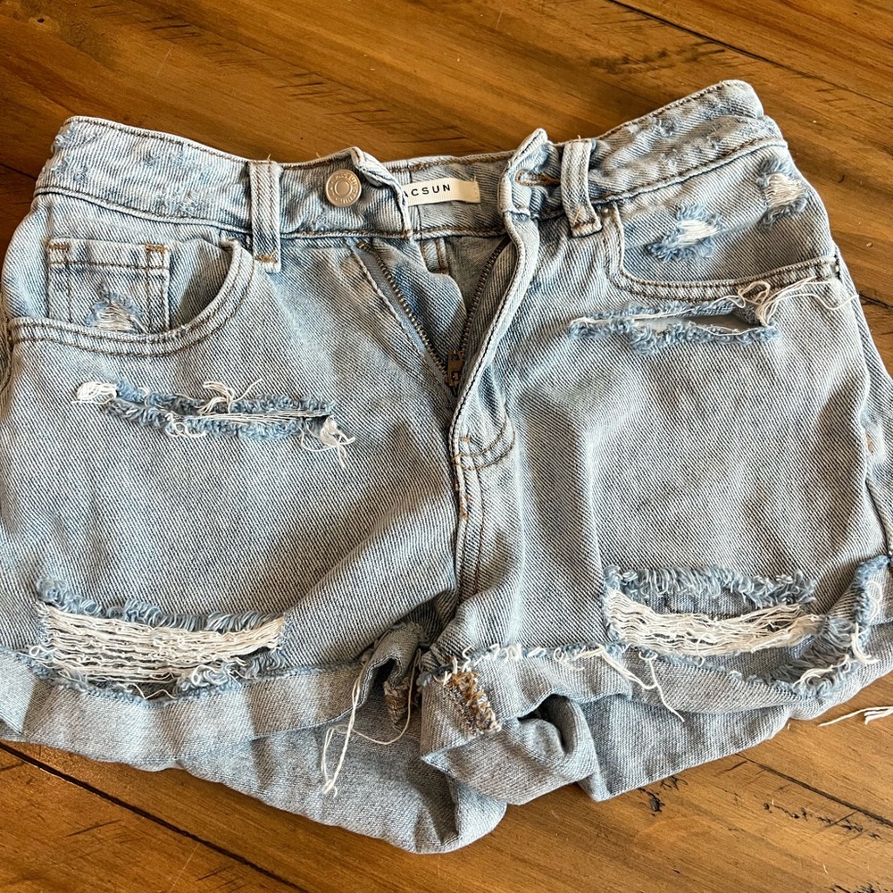 PacSun Blue Distressed Jean Shorts